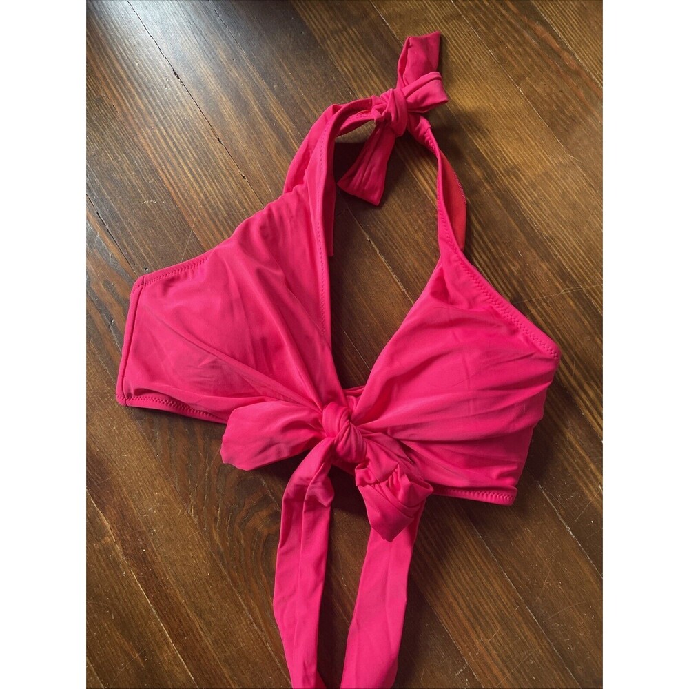 New Blooming Jelly Hot Pink Tie Front Bikini - Size Large